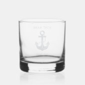 Nautische Anker Bootsnaam Whisky Glas (Achterkant)
