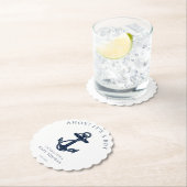 Nautische Anker Boy Baby shower Modern Custom Kartonnen Onderzetters (Insitu)
