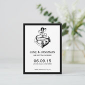 Nautische Anker Bruiloft Bewaar de Datum Aankondigingskaart (Staand voorkant)