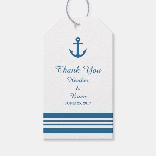 Nautische anker bruiloft cadeau Labels Cadeaulabel (Voorkant)