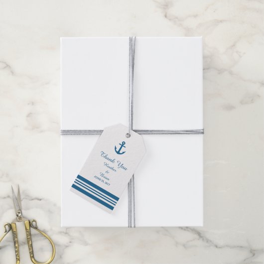Nautische anker bruiloft cadeau Labels Cadeaulabel (Met Touw)