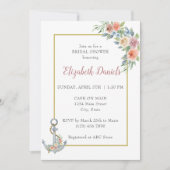 nautische anker bruiloft douche uitnodiging (Voorkant)