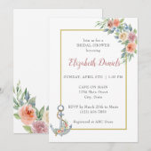 nautische anker bruiloft douche uitnodiging (Voorkant / Achterkant)