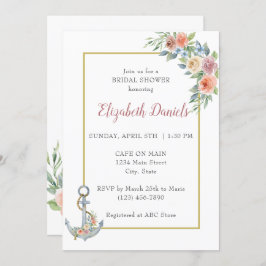 nautische anker bruiloft douche uitnodiging