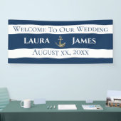 Nautische anker bruiloft receptie spandoek (Beurs)