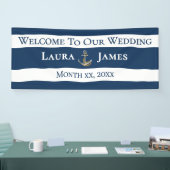 Nautische anker bruiloft receptie spandoek (Beurs)