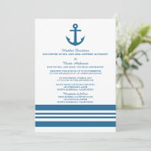 nautische anker bruiloft uitnodiging (Staand voorkant)