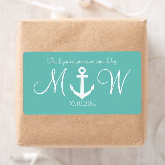 Nautische anker bruiloft water flesetiketten etiket (Insitu)
