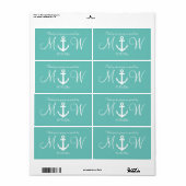 Nautische anker bruiloft water flesetiketten etiket (Full Sheet)