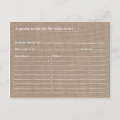 Nautische Anker Burlap Vrijgezellenfeest Recept Ka Uitnodiging Briefkaart (Achterkant)