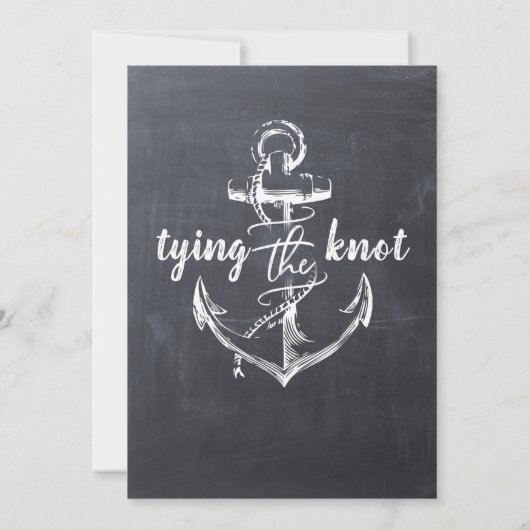 Nautische Anker Chalkboard Rustieke Bruiloft Kaart (Achterkant)