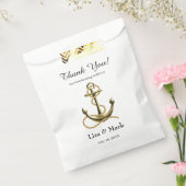 nautische anker dank u bruiloft bedankzakje (Gezegeld)
