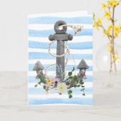 nautische anker en bloembouquet kaart (Gele Bloem)