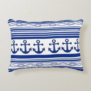Nautische anker- en Stripes-armband Accent Kussen