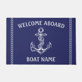Nautische anker en touw blauw deurmat (Voorkant)