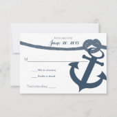 Nautische Anker en Touw Bruiloft Respons Kaart (Voorkant)