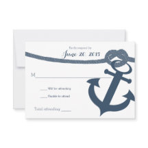 Nautische Anker en Touw Bruiloft Respons Kaart