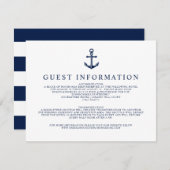  nautische anker gastinformatie informatiekaartje (Voorkant / Achterkant)