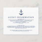 nautische anker gastinformatie informatiekaartje (Voorkant)