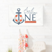 Nautische anker Gelukkige Verjaardagsfeestbanner Spandoek (Insitu)