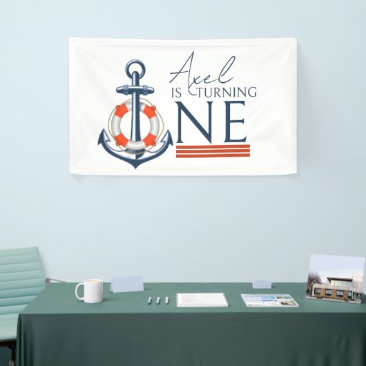 Nautische anker Gelukkige Verjaardagsfeestbanner Spandoek (Beurs)
