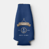 Nautische anker gepersonaliseerde bootnaam party f flesjeskoeler (Voorkant)