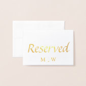 Nautische Anker Gereserveerde Bruiloft Tafel plaat Folie Kaarten (Voorkant met envelop)