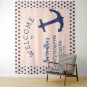 Nautische Anker gestippelde Bachelorette Party Ach Wandkleed (In situ)