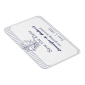 Nautische Anker Grijze Streep Bruiloft Save the Da Magneet (Rechterzijde)