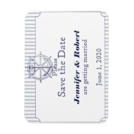 Nautische Anker Grijze Streep Bruiloft Save the Da Magneet