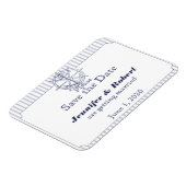 Nautische Anker Grijze Streep Bruiloft Save the Da Magneet (Linkerzijde)