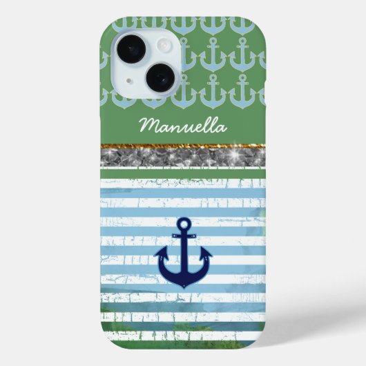 Nautische anker iPhone-6 gepersonaliseerd Case-Mate iPhone Case (Achterkant)