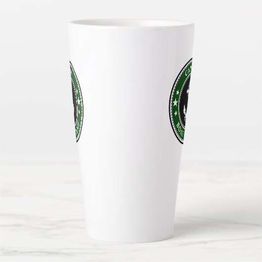 Nautische anker kapitein boot of naam groot bos latte mok (Voorkant)