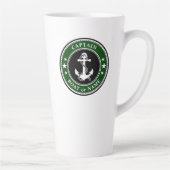 Nautische anker kapitein boot of naam groot bos latte mok (Rechts)