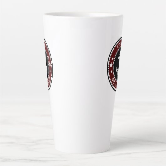 Nautische Anker Kapitein Boot of Naam Groot Rood Latte Mok (Voorkant)