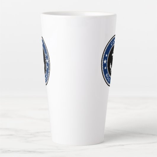 Nautische Anker Kapitein Boot of Naam Grote Marine Latte Mok (Voorkant)