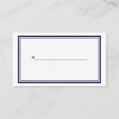 Nautische anker marine blauw ingelijst 2 plaats ka plaatskaartje (Achterkant)