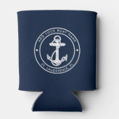 Nautische Anker Marine Blauwe Boot Naam Aangepast Blikjeskoeler (Achterkant)