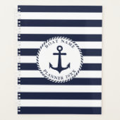 Nautische Anker Marine Blauwe Bootnaam 2024 Planner (Voorkant)