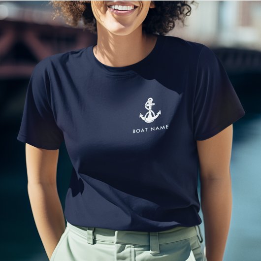 Nautische Anker Marine Blauwe Bootnaam Om het even T-shirt