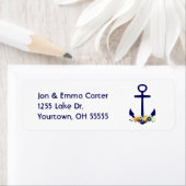 nautische anker met bloemen etiket (Insitu)