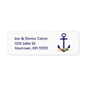 nautische anker met bloemen etiket (Voorkant)