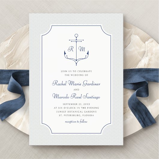 Nautische Anker Minimalistische Preppy Wedding Kaart