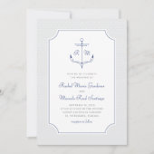 Nautische Anker Minimalistische Preppy Wedding Kaart (Voorkant)