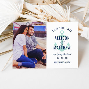 Nautische Anker Mintgroene Foto Bruiloft Save The Date