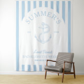 Nautische Anker Moderne Blauwe Bachelorette Banner Wandkleed (In situ)