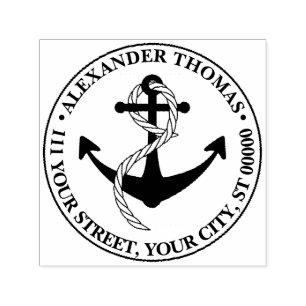  nautische anker naam schip retouradres  zelfinktende stempel