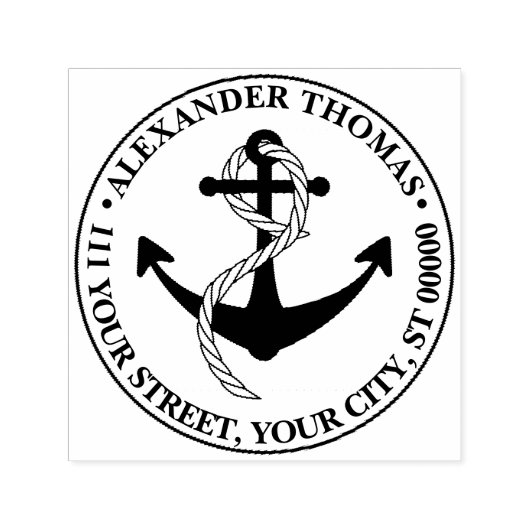  nautische anker naam schip retouradres  zelfinktende stempel (Design)