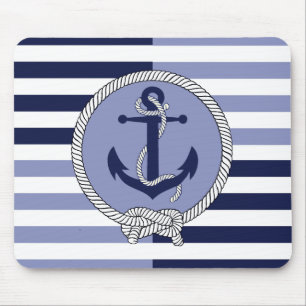 Nautische anker/Nautical Seaman's knoop/strepen Muismat