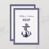 Nautische Anker Navy Diag Stripe 2V RSVP (Voorkant / Achterkant)